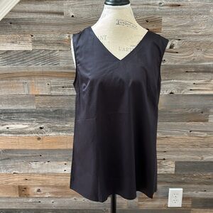 NWT Harshman Sandy Top in Black Sleeveless V-Back 100% Cotton Size Small